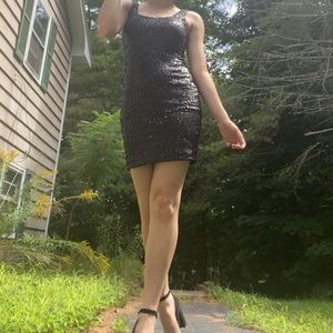 Black sequin dress